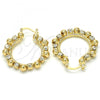 Oro Laminado Medium Hoop, Gold Filled Style with White Crystal, Polished, Golden Finish, 02.122.0099.30