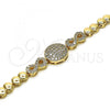 Oro Laminado Fancy Bracelet, Gold Filled Style Infinite Design, with White Micro Pave, Polished, Golden Finish, 03.283.0195.08