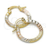 Oro Laminado Small Hoop, Gold Filled Style Diamond Cutting Finish, Tricolor, 02.65.2580.20