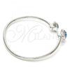 Rhodium Plated Individual Bangle, with Aquamarine Swarovski Crystals, Polished, Rhodium Finish, 07.239.0007.6 (03 MM Thickness, One size fits all)