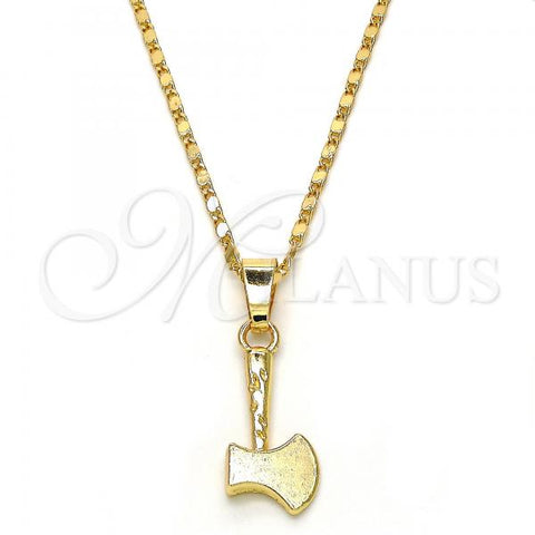 Oro Laminado Pendant Necklace, Gold Filled Style Polished, Golden Finish, 04.242.0086.24