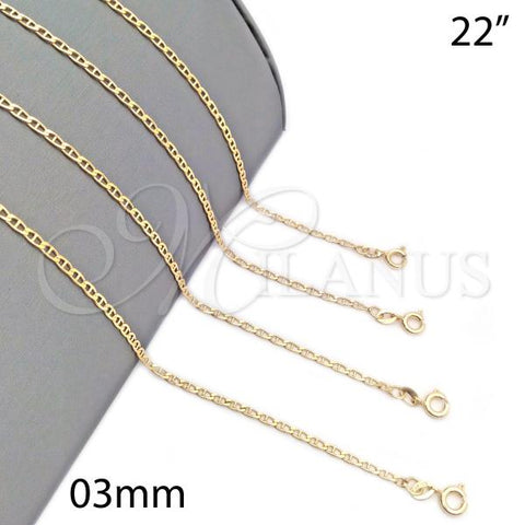 Oro Laminado Basic Necklace, Gold Filled Style Polished, Golden Finish, 04.58.0012.22