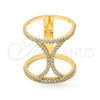 Oro Laminado Multi Stone Ring, Gold Filled Style with White Cubic Zirconia, Polished, Golden Finish, 01.166.0029.07 (Size 7)