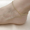 Oro Laminado Basic Anklet, Gold Filled Style Singapore Design, Diamond Cutting Finish, Golden Finish, 04.213.0225.09