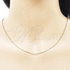 Oro Laminado Basic Necklace, Gold Filled Style Diamond Cutting Finish, Golden Finish, 04.341.0130.20