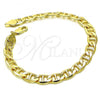 Oro Laminado Basic Anklet, Gold Filled Style Mariner Design, Polished, Golden Finish, 5.222.021.10