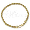 Gold Tone Basic Bracelet, Rope Design, Polished, Golden Finish, 04.242.0040.09GT