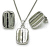 Rhodium Plated Earring and Pendant Adult Set, Polished, Rhodium Finish, 10.163.0026