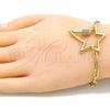 Oro Laminado Fancy Bracelet, Gold Filled Style with White Micro Pave, Polished, Golden Finish, 03.341.0072.07