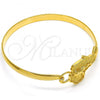 Oro Laminado Individual Bangle, Gold Filled Style Lion Design, Polished, Golden Finish, 07.192.0031.04 (05 MM Thickness, Size 4 - 2.25 Diameter)