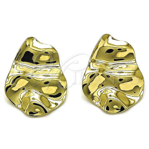 Oro Laminado Stud Earring, Gold Filled Style Polished, Golden Finish, 02.385.0036