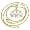 Oro Laminado Pendant Necklace, Gold Filled Style Little Boy Design, Polished, Tricolor, 04.351.0004.20