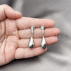 Rhodium Plated Dangle Earring, Teardrop Design, Polished, Rhodium Finish, 02.60.0160.1