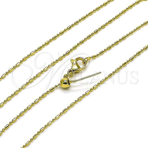 Oro Laminado Basic Necklace, Gold Filled Style Ball Design, Polished, Golden Finish, 04.341.0128.20