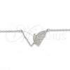 Sterling Silver Pendant Necklace, Butterfly Design, with White Micro Pave, Polished, Rhodium Finish, 04.336.0061.16