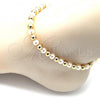 Oro Laminado Fancy Anklet, Gold Filled Style Ball Design, with Ivory Pearl, Polished, Golden Finish, 03.63.2228.10