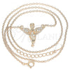 Sterling Silver Pendant Necklace, Angel Design, with White Micro Pave, Polished, Rose Gold Finish, 04.336.0012.1.16