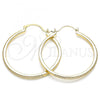 Oro Laminado Medium Hoop, Gold Filled Style with White Micro Pave, Polished, Golden Finish, 02.156.0461.40