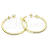 Oro Laminado Stud Earring, Gold Filled Style Arrow Design, with White Micro Pave, Polished, Golden Finish, 02.156.0536