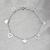 Sterling Silver Charm Bracelet, Heart Design, Polished, Silver Finish, 03.409.0172.07