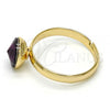 Oro Laminado Multi Stone Ring, Gold Filled Style with Amethyst Swarovski Crystals, Polished, Golden Finish, 01.239.0009.7 (One size fits all)