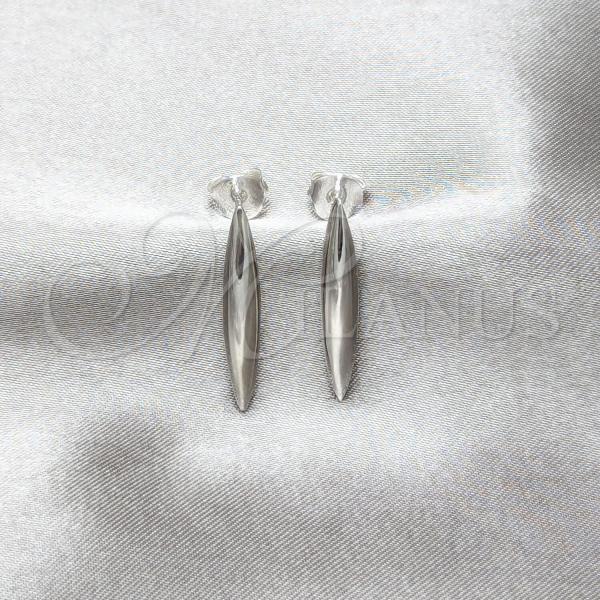 Sterling Silver Stud Earring, Chunky Design, Polished, Silver Finish, 02.401.0104