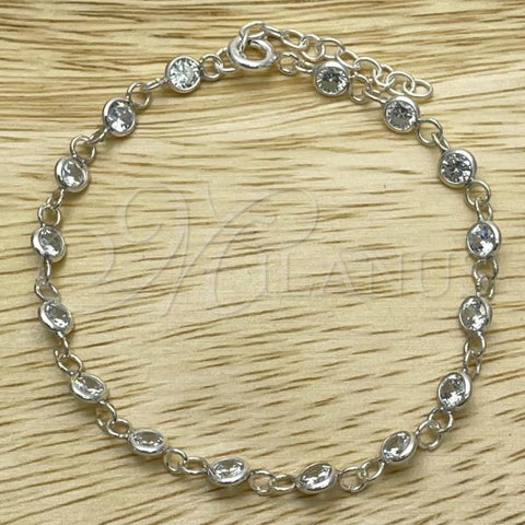Sterling Silver Fancy Bracelet, with White Cubic Zirconia, Polished, Silver Finish, 03.401.0006.07