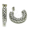 Rhodium Plated Medium Hoop, Hollow and Filigree Design, Polished, Rhodium Finish, 02.428.0014.1.30