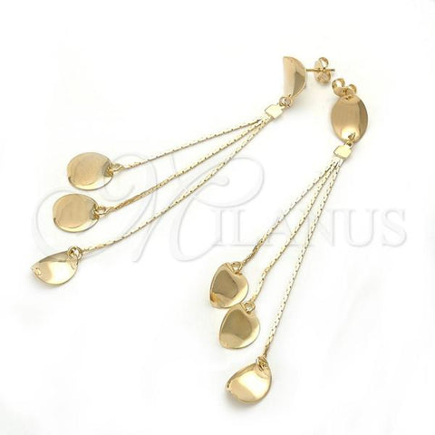 Oro Laminado Long Earring, Gold Filled Style Polished, Golden Finish, 071.003.1