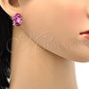 Rhodium Plated Stud Earring, with Rose Swarovski Crystals, Polished, Rhodium Finish, 02.239.0015.1