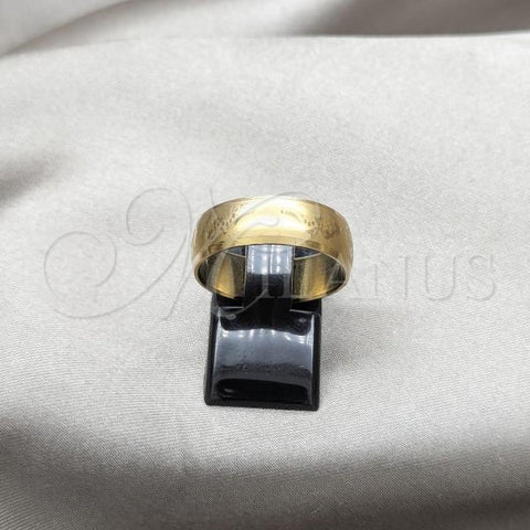 Stainless Steel Mens Ring, Polished, Golden Finish, 01.63.0742.09