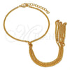 Oro Laminado Fancy Bracelet, Gold Filled Style Curb Design, Polished, Golden Finish, 03.60.0139.07