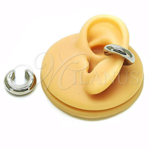 Oro Laminado Earcuff Earring, Gold Filled Style Hollow Design, Polished, Rhodium Finish, 02.163.0307.1.20