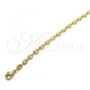 Oro Laminado Fancy Anklet, Gold Filled Style Puff Mariner Design, Polished, Golden Finish, 04.326.0001.10