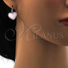 Rhodium Plated Leverback Earring, Heart Design, with Rose Water Opal Swarovski Crystals, Polished, Rhodium Finish, 02.239.0013.6