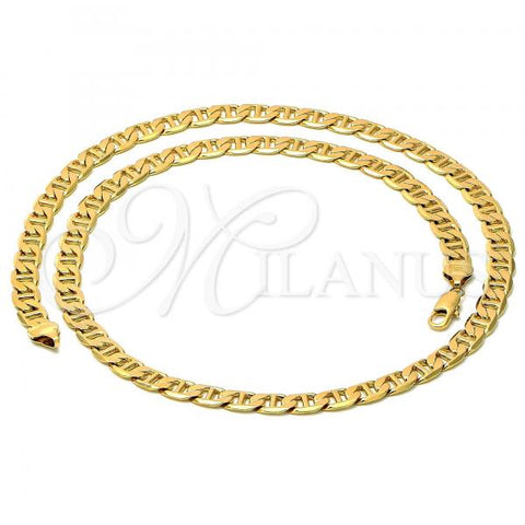 Oro Laminado Basic Necklace, Gold Filled Style Mariner Design, Polished, Golden Finish, 5.222.021.22