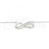 Sterling Silver Pendant Necklace, Infinite Design, with White Micro Pave, Polished, Rhodium Finish, 04.336.0142.16