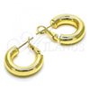 Oro Laminado Small Hoop, Gold Filled Style Hollow Design, Polished, Golden Finish, 02.179.0005.20