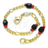 Oro Laminado Fancy Bracelet, Gold Filled Style with Black Crystal, Polished, Golden Finish, 03.64.0132.07