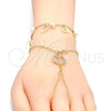 Oro Laminado Fancy Bracelet, Gold Filled Style Rolo Design, with Ivory Pearl, Polished, Golden Finish, 03.91.0064.14