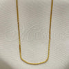 Oro Laminado Basic Necklace, Gold Filled Style Box Design, Polished, Golden Finish, 04.317.0002.18