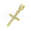 Oro Laminado Religious Pendant, Gold Filled Style Cross Design, Polished, Golden Finish, 05.253.0139