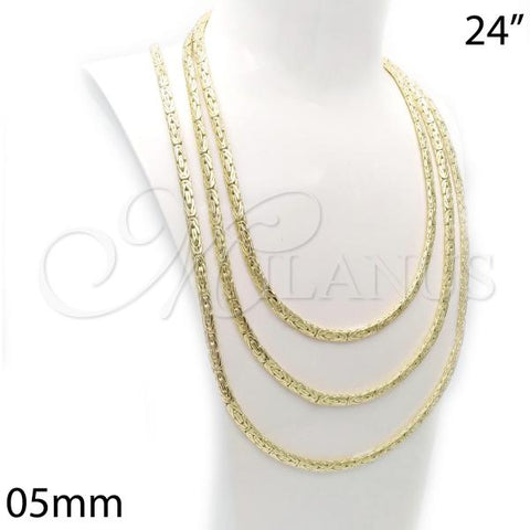 Oro Laminado Basic Necklace, Gold Filled Style Polished, Golden Finish, 03.145.0008.24