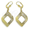 Oro Laminado Long Earring, Gold Filled Style Diamond Cutting Finish, Golden Finish, 02.63.2763