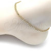 Oro Laminado Basic Anklet, Gold Filled Style Bismark Design, Polished, Golden Finish, 04.213.0263.10