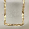 Oro Laminado Basic Necklace, Gold Filled Style Pave Mariner Design, Matte Finish, Golden Finish, 04.63.1365.24