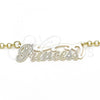 Oro Laminado Pendant Necklace, Gold Filled Style Nameplate Design, Polished, Tricolor, 04.63.1390.1.18