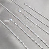Sterling Silver Basic Necklace, Rope Design, Polished, Silver Finish, 04.420.0035.24