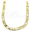 Oro Laminado Basic Anklet, Gold Filled Style Figaro Design, Polished, Golden Finish, 5.222.012.10