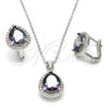 Sterling Silver Earring and Pendant Adult Set, Teardrop Design, with  Cubic Zirconia and White Crystal, Polished, Rhodium Finish, 10.186.0028